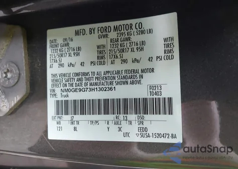 2017 Ford Transit Connect Titanium z USA, uszkodzony, nr VIN NM0GE9G73H1302361